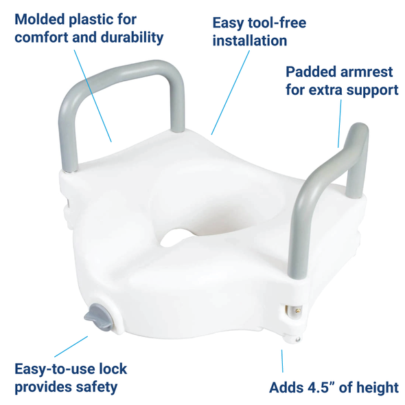 Silla Para Inodoro Alsada Con Sujetabrazos